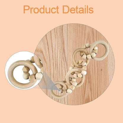 Wxqbjtam Wooden Chain Link Decor, 4-link Decorative Wooden Chain for The