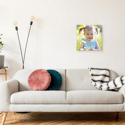 YYYYHPP Canvas Prints with Your Photos, Personalized Photo to Canvas Wall Art,Canvas Printing for Wedding, Family, Baby, Pets, Home Office Decor, Wrapped Frame 16"x16"