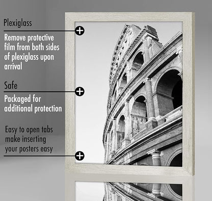 Americanflat 20x24 Picture Frame with Polished Plexiglass - Wide Picture Frames Made of Engineered Wood for Vertical or Horizontal Wall Display - Epic Collection - Grey