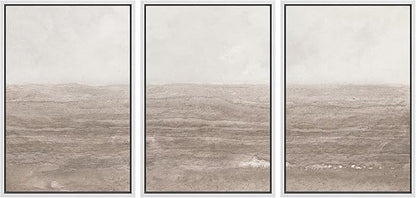 MUDECOR Framed Wall Art Print Set Neutral Textured Seascapes Subtle Tones Illustrations Modern Art Boho Decorative Colorful Chic for Living Room, Bedroom, Office - 16"x24"x3 White