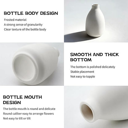 White Bud Vases Set of 12, Small Ceramic Vase in Bulk, Mini Pottery Vases for Pampas Grass Clay Vase for Wedding Table Centerpieces Decoration Modern Boho Rustic Home Decor DIY Gift