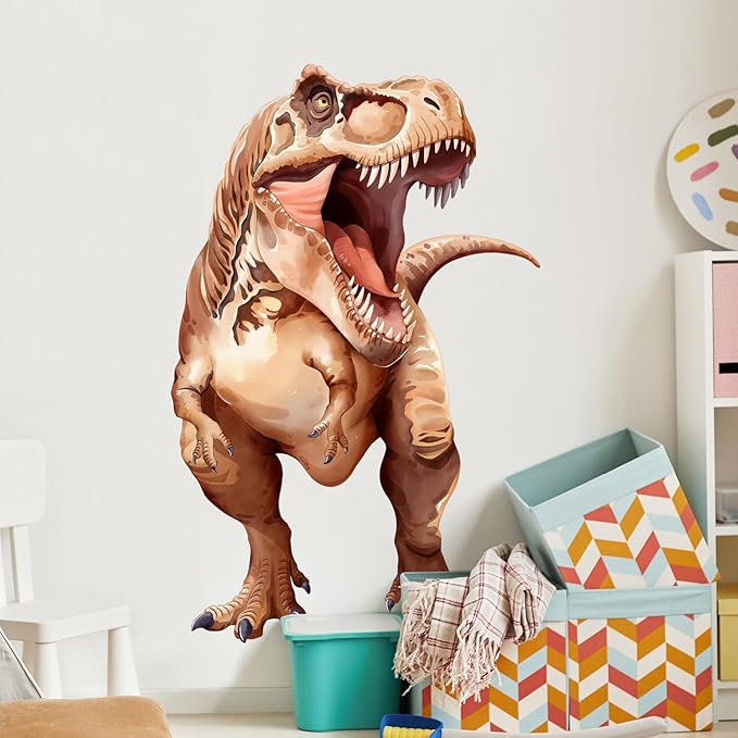 Large Dinosaur Wall Decals, Tyrannosaurus Dino Wall Stickers Vinyl Peel and Stick Wall Decal Self Adhesive Wall Art Sticker for Baby Nursery Kids Room Home Decor (30.7 * 48.8in)