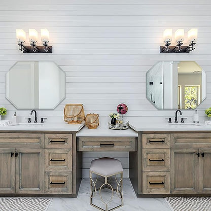 Chende 2 Packs Bathroom Mirror for Wall, 24"x30" Octagon Frameless Mirror with Beveled Edge, Vanity Mirror for Bathroom Living Room Bedroom Vertical or Horizontal