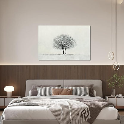 Canvas Wall Art Decor Wall Pictures for Living Room Canvas Art Wall Decor Large Black and White Wall Art Decorations Minimalist Tree Wall Art Prints Artwork for Walls Home Office Wall Art Decor 24" x 36"
