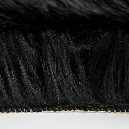 MIULEE Fluffy Rug Soft Shaggy Faux Fur Area Rug Luxury Plush Cloud Shape Carpet for Halloween Bedroom Living Room Sofa Chair 2 x 3 Feet, Black