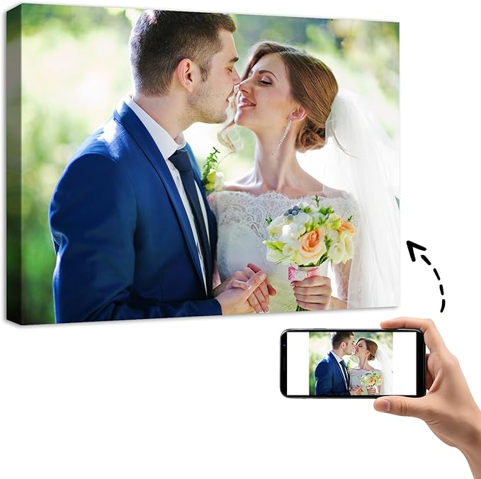 YYYYHPP Canvas Prints with Your Photos, Personalized Photo to Canvas Wall Art,Canvas Printing for Wedding, Family, Baby, Pets, Home Office Decor, Wrapped Frame 30"x24"