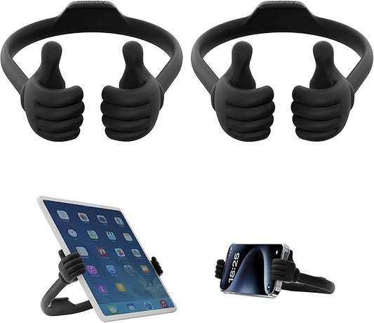 Honsky Adjustable Tablet Stand, Portable Phone Holder for Desk Bed - Multi-Angle Drawing Stand Compatible with All Tablets (2 Pack of Black)