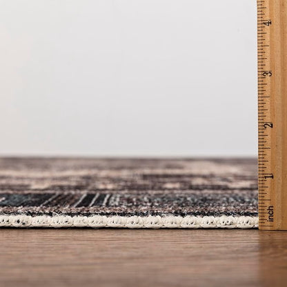 Keen Home Design 9x12 Rug - Machine Washable Area Rug with Non-Slip Backing, Ideal for Living Room, Dining Room, Bedroom - Vintage, Easy Clean, Durable, Low Pile Rug - (9' x 12')