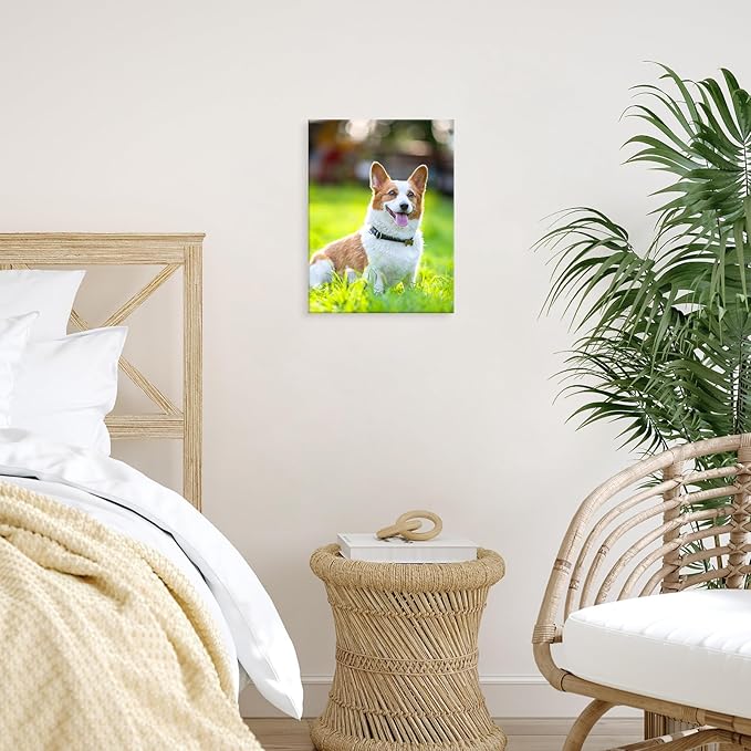 YYYYHPP Canvas Prints with Your Photos, Personalized Photo to Canvas Wall Art,Canvas Printing for Wedding, Family, Baby, Pets, Home Office Decor, Wrapped Frame 12"x16"
