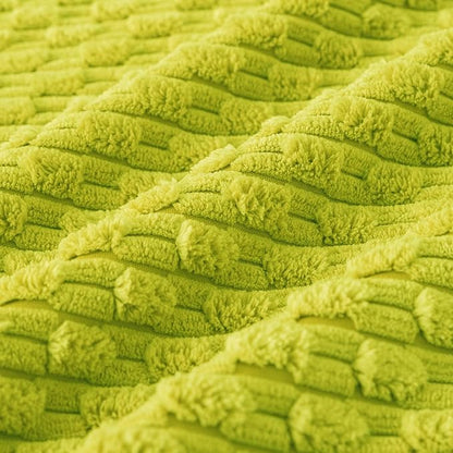 Kevin Textile Decorative Pillow Covers Set of 2 Striped Plush Corduroy Pillows Pillowcases Boho Home Decor Cushion Covers for Couch Sofa Bed Living Room 26x26 Inch, Christmas Green