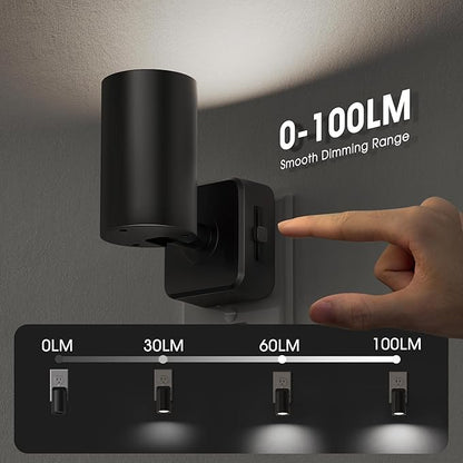 Night Lights Plug into Wall, 320° Rotating Night Light Plug in, 2Pack, Dusk to Dawn Sensor, 1W Dimmable Led nightlight Daylight White Spot Light for Bedroom, Kids Room, Bathroom