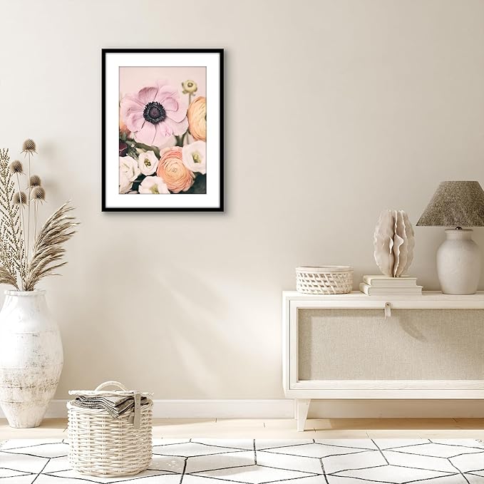 Americanflat 17x23 Picture Frame with Polished Plexiglass - Use as 13x19 Frame with Mat or Display 17x23 Photo Without Mat - Streamline Collection - Thin Border Picture Frames for Wall - Black