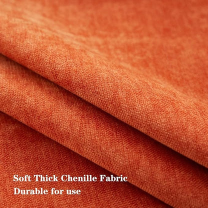Sunday Praise Set of 2 Soft Chenille Cozy Throw Pillow Covers 20x20 Inch Solid Decorative Cushion Cases Farmhouse Accent Square Pillow Case for Couch Sofa Chair Bed Living Room Home Decor,Burnt Orange