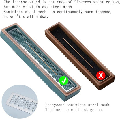 CEREMONY Incense Holder,Ceramic Incense Holder for Sticks with Ash Catcher,Coffin Style Incense Box,Incense Burner for Meditation Yoga Spa Room Decor(Green)
