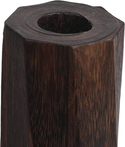 Handcrafted Natural Wood Vase | Eco-Friendly Home Decor | Unbreakable Rustic Flower Vase for DIY Painting | 9.5" Wooden Decorative (vase Wood Color)