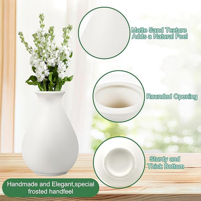 15 Pack White Ceramic Bud Vases Bulk, 3.9 Inch Small Boho Flower Vase, Matte White Vase for Centerpieces, Pampas Grass, Dried Flowers, Wedding Table and Home Décor