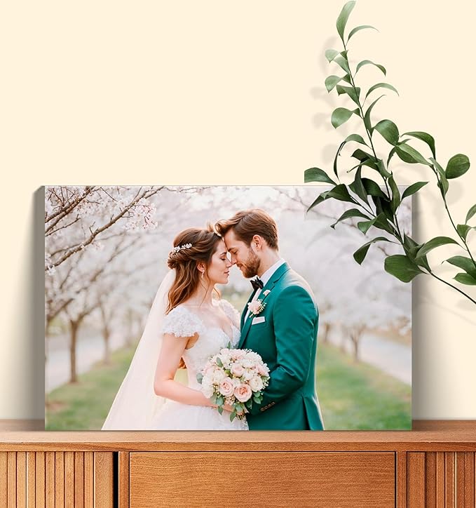 TreeDeal Custom Canvas Prints with Your Photos, Framed 24” x 16” Personalized Pictures Print, Customized Photo to Canvas Wall Art Ideal for Home Decor Gift Wrapping Pets Family Baby Wedding