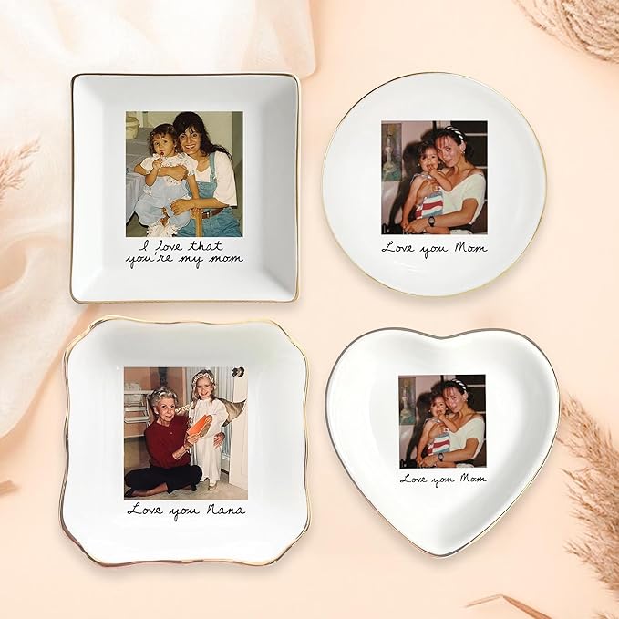 UrbanNEST Custom Photo Trinket Tray, Personalized Jewelry Holder, Grandma Jewelry Dish, Mom Ring Dish, Gifts for Mom from Daughter, Grandma Photo Gift, Trinkets Home Decor, Christmas 2025 01