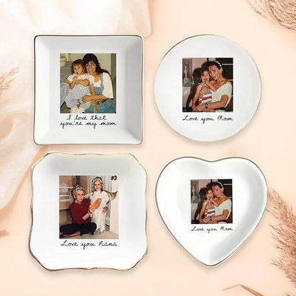UrbanNEST Custom Photo Trinket Tray, Personalized Jewelry Holder, Grandma Jewelry Dish, Mom Ring Dish, Gifts for Mom from Daughter, Grandma Photo Gift, Trinkets Home Decor, Christmas 2025 01