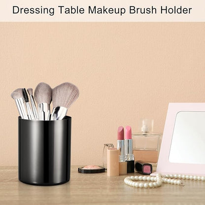 Black Pen Holder for Desk, 304Stainless Steel Pencil Cup,Pen Pot,Makeup Brush Holder, Desktop Accessory Stationery Organizer