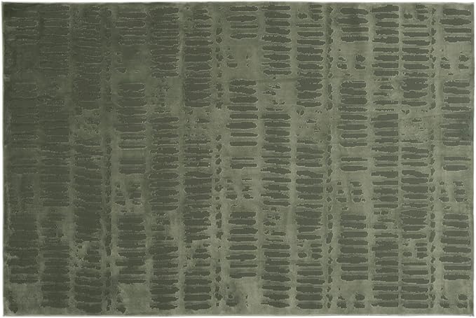 Revival Rugs Shell 5'3"x7'10" Washable Area Rug for Living Room Bedroom - 100% Recycled Oeko-TEX Certified, Medium Pile, Green