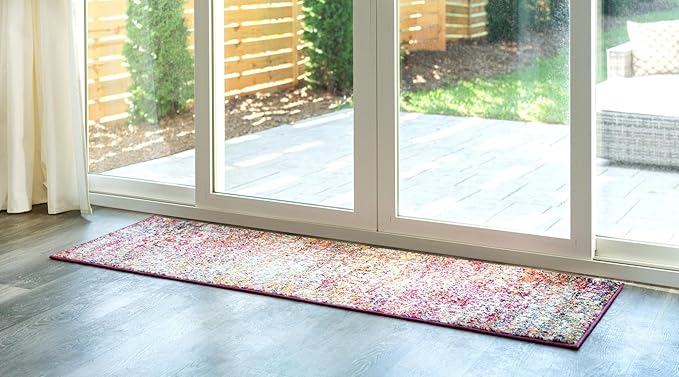 Rugs.com Arlington Collection Rug – 10 Ft Runner Multi Medium-Pile Rug Perfect for Hallways, Entryways