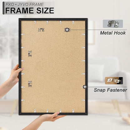 Engineered Wood 28 x 40 Frame Set of 2, Black Picture Frame for 28x40 Inch Poster Puzzle Photo, Light Weight 28by40 Poster Frame with Wood-grain for Wall - 2 Pack/Black/28 x40