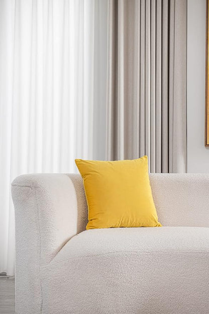 Couch Pillow Covers 20x20 Yellow: 2 Pack Cozy Soft Velvet Square Throw Pillow Cases for Farmhouse Home Decor