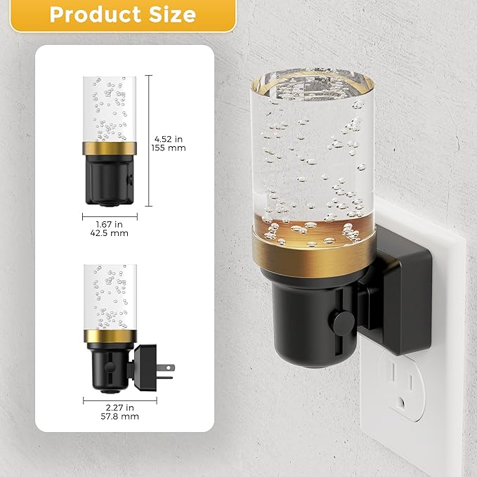 L LOHAS LED Night Light, Dimmable Night Lights Plug into Wall, 2 Pack Automatic Night Lights with Auto Light Sensor, Adjustable Brightness 1800K Amber LED Night Light, for Bedroom Hallway Home