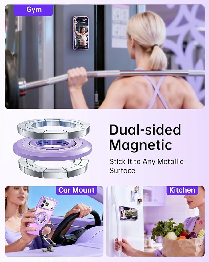 SYNCWIRE for MagSafe Phone Grip, Birthday Christmas Stocking Stuffers Surprise White Elephant Gifts for Women Mom Her Best Friends Sister Wife Teen Girl Magnetic Phone Ring Holder Kickstand Stand