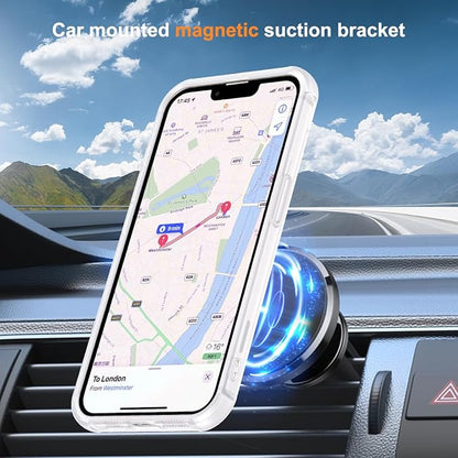 Compatible with iPhone 16E Case with Invisible Magnetic O-Ring Stand Military-Grade Phone Case for iPhone 16E 6.1" 2025 [Compatible with Mag-Safe][Great Grip Feeling],Translucent