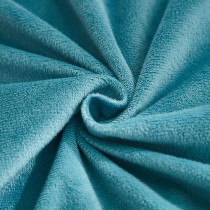 JAUXIO Diamond Pinch Pleated Crystal Velvet Pillowcases 2 Pack Solid Pintuck Throw Cushion Cover for Home Decor Hidden Zipper Closure (Teal Blue, Standard)
