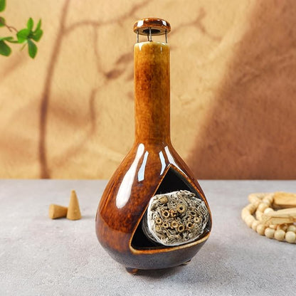 Premium Ceramic Palo Santo Holder - Mini Chiminea for Sage & Incense - High-Temperature (1200°C) Cleansing Design for Energy Purification - Perfect for Yoga, Meditation, and Aromatherapy