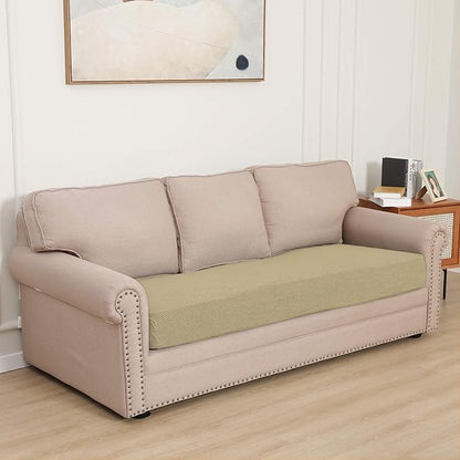 Easy-Going Stretch Cushion Cover Sofa Cushion Furniture Protector Sofa Seat Sofa slipcover Sofa Cover Soft Flexibility with Elastic Bottom(Oversized Sofa Cushion, Beige)