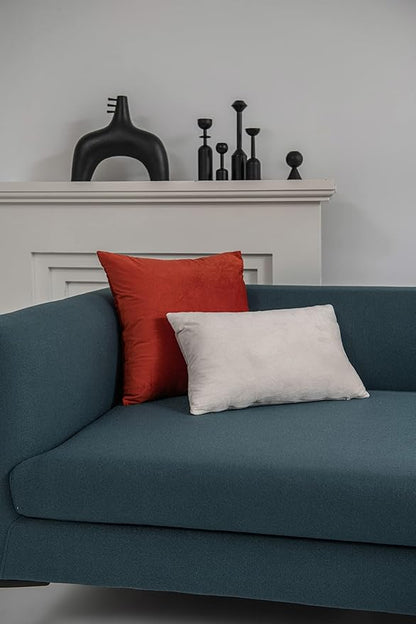 Couch Pillow Covers 12x20 Cream: 2 Pack Cozy Soft Polyester Velvet Rectangular Throw Pillow Cases for Farmhouse Home Decor