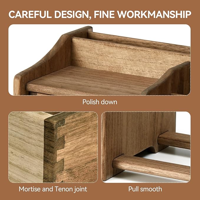 KIRIGEN Desktop Adjustable Organizer Storage Book Shelf with Drawer Wooden Desk Bookcase Workplace Storage Station Expandable Book Rack Fully Assembled SSSJ-S-DBR