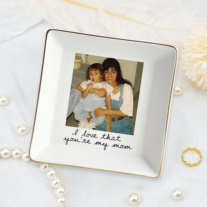 UrbanNEST Custom Photo Trinket Tray, Personalized Jewelry Holder, Grandma Jewelry Dish, Mom Ring Dish, Gifts for Mom from Daughter, Grandma Photo Gift, Trinkets Home Decor, Christmas 2025 01