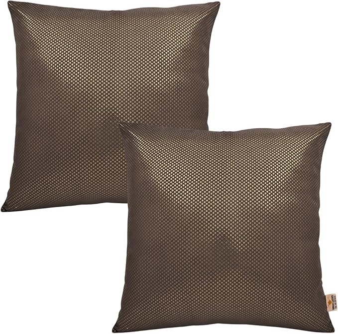 Star Sparkling Suede Leather Pillow Cover, Square Soft Golden Metallic Throw Pillow Covers, Pillow Cases for Home Décor, Sofa, Couch Chair, Car (18x18 Inches, Sparkling Dark Grey Pack of 2)