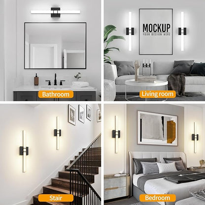 Modern Black Vanity Light Bar 24 Inch, 16W 5CCT Dimmable Bathroom Light Fixtures LED Wall Lighting Fixture