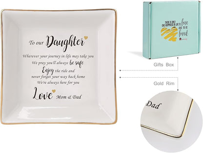 HOME SMILE Ceramic Ring Dish Jewelry Tray for Mom Sister Friends