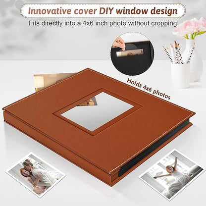 Popotop Photo Album 4x6 800 Pockets with Leather Hardcover Cover, Large Photo Album Binder Book with 80Pcs Pages for Family Travel Wedding Baby Gifts
