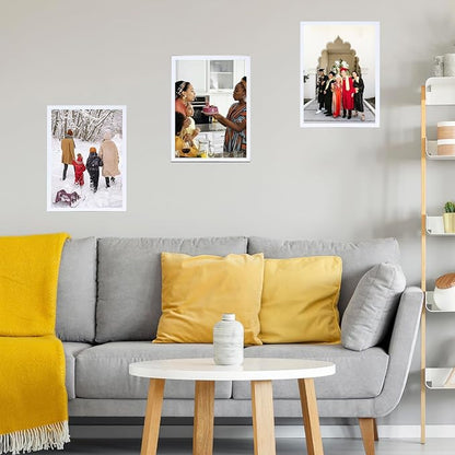 16x24 Picture Frame Set of 2 White for Poster Photo Picture and 40x60 cm Canvas, Horizontal and Vertical Formats for Wall Hanging, 16 x 24 Wall Gallery Poster Photo Frame,2 Pack, White