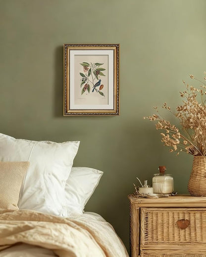 InSimSea Gold Framed Canvas Wall Art Room Decor Botanical Art Home Decoration Vintage Blue Birds Artwork Painting Picture Living Room Wall Decor Animals Artwork for Bathroom Bedroom Kitchen Office
