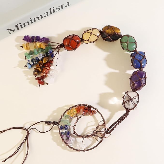 Anjiucc Handmade Crystal Window Car Hanging Ornaments 7 Chakra Home Ornament Yoga Meditation Decoration