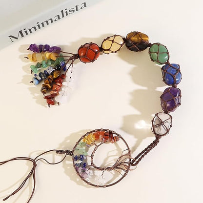 Anjiucc Handmade Crystal Window Car Hanging Ornaments 7 Chakra Home Ornament Yoga Meditation Decoration