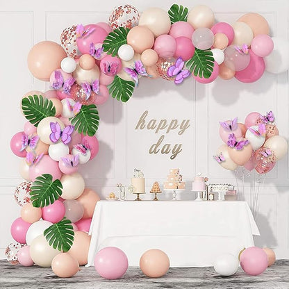 Somotersea 24pc 3D Butterfly Wall Decor - Removable Butterfly Decals for Girls Room & Birthday Parties - Pink