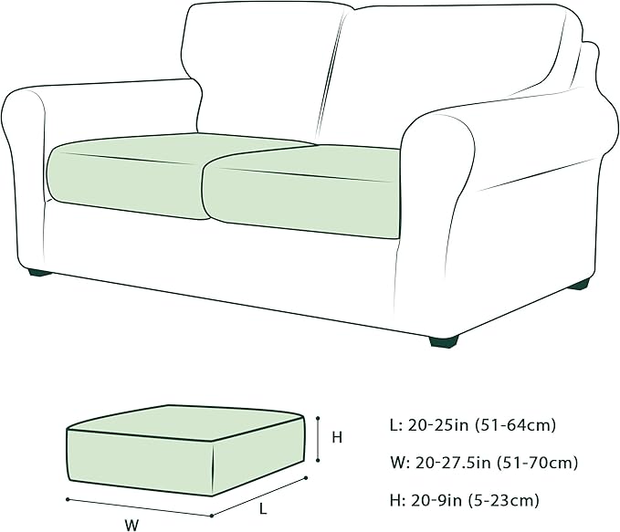 CHUN YI 2Piece Stretch Couch Cushion Covers, Sofa Seat Slipcovers for Pets, Suitable for Armchair Loveseat Sofa with Spandex Jacquard Washable Fabric (2Piece,Navy)