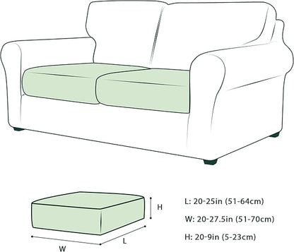 CHUN YI 2Piece Stretch Couch Cushion Covers, Sofa Seat Slipcovers for Pets, Suitable for Armchair Loveseat Sofa with Spandex Jacquard Washable Fabric (2Piece,Coffee)