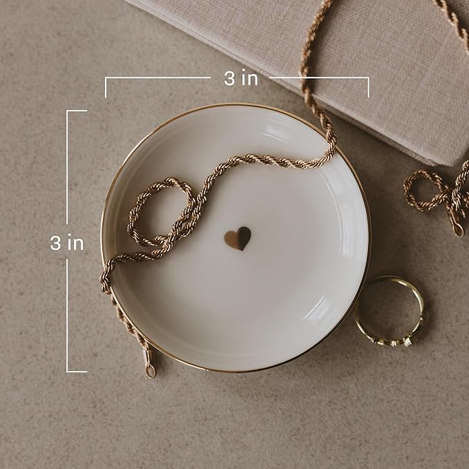 Sweet Water Decor Blue Deft Jewelry Dish Tray - Ceramic Ring Dish for Bridal Shower, Wedding, and Home Decor - Elegant Jewelry Holder & Organizer for Women