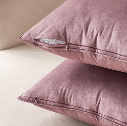 MIULEE Pack of 2 Decorative Velvet Throw Pillow Cover Soft Pillowcase Solid Square Cushion Case for Sofa Bedroom Car 20x20 Inch 50x50 Cm Jam